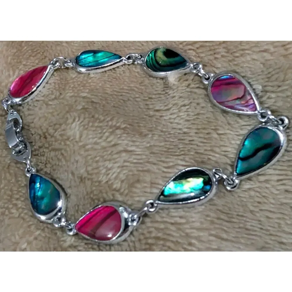 VTG Abalone Sterling Silver Plated S-80 Bracelet Box Clasp 8